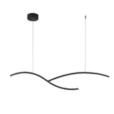Modern Wave Linear LED Pendant Light Dimmable Hanging Chandelier for Kitchen Island