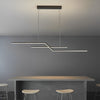Modern Wave Linear LED Pendant Light Three Step Dimming Minimalist Chandelier for Dining Room Kitchen