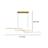 Modern Wave Linear LED Pendant Light Three Step Dimming Minimalist Chandelier for Dining Room Kitchen