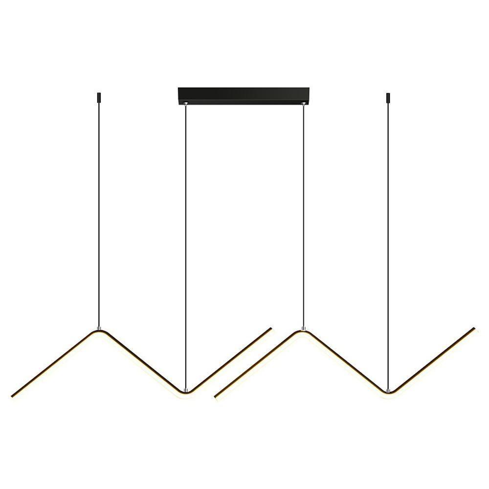 Modern Wave Linear Pendant Lighting Nordic Zigzag LED Hanging Fixture for Dining Table