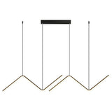 Modern Wave Linear Pendant Lighting Nordic Zigzag LED Hanging Fixture for Dining Table