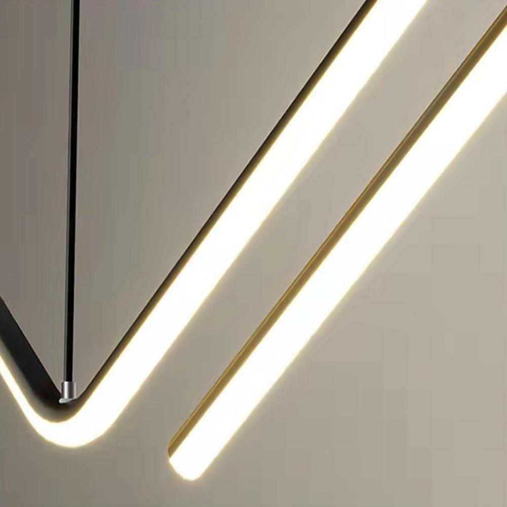 Modern Wave Linear Pendant Lighting Nordic Zigzag LED Hanging Fixture for Dining Table