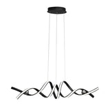 Modern Wave Strip LED Pendant Light Dimmable Twisted Nordic Chandelier for Dining Room