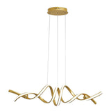 Modern Wave Strip LED Pendant Light Dimmable Twisted Nordic Chandelier for Dining Room