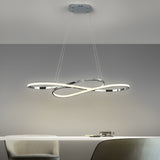 Modern Wavy Double 8 Shaped LED Chandelier Dimmable Nordic Pendant Light for Dining Room and Living Area