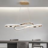 Modern Wavy Double 8 Shaped LED Chandelier Dimmable Nordic Pendant Light for Dining Room and Living Area