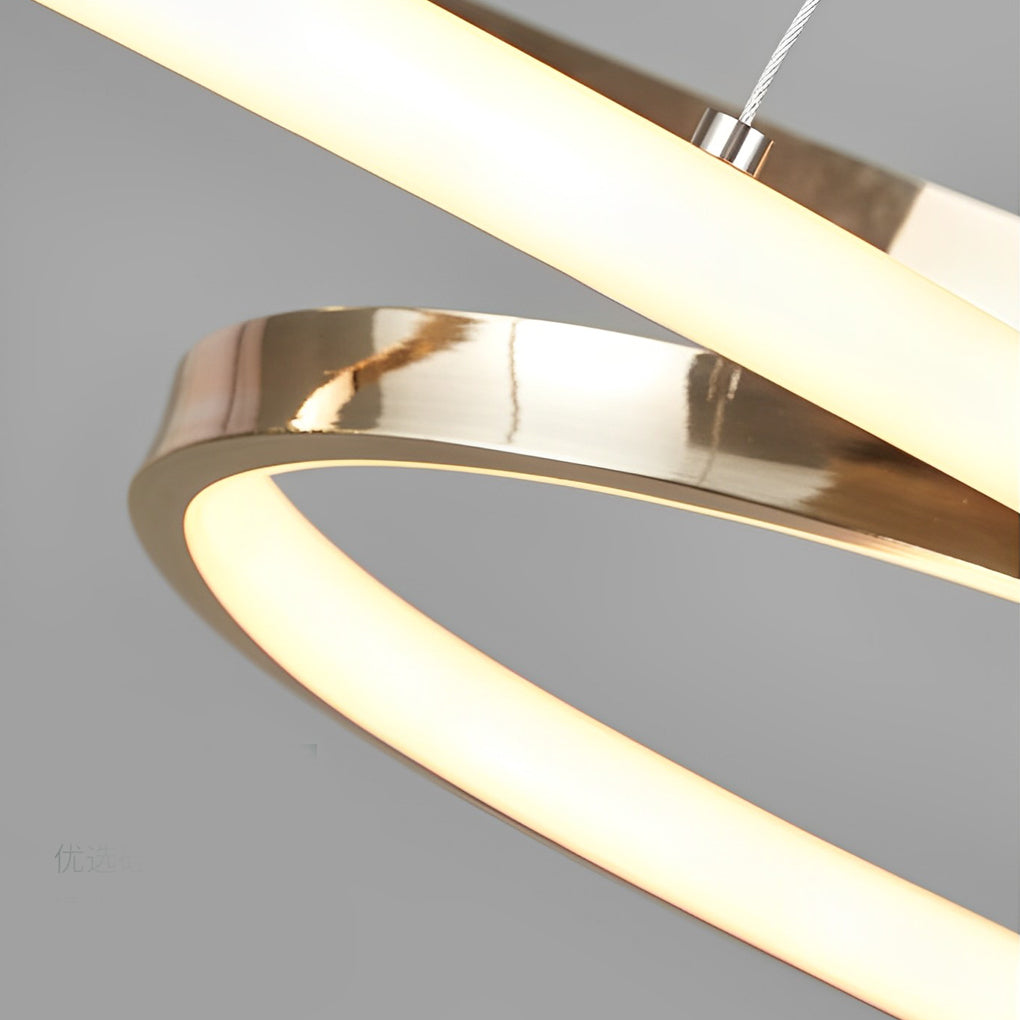 Modern Wavy Double 8 Shaped LED Chandelier Dimmable Nordic Pendant Light for Dining Room and Living Area