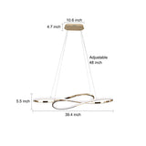 Modern Wavy Double 8 Shaped LED Chandelier Dimmable Nordic Pendant Light for Dining Room and Living Area