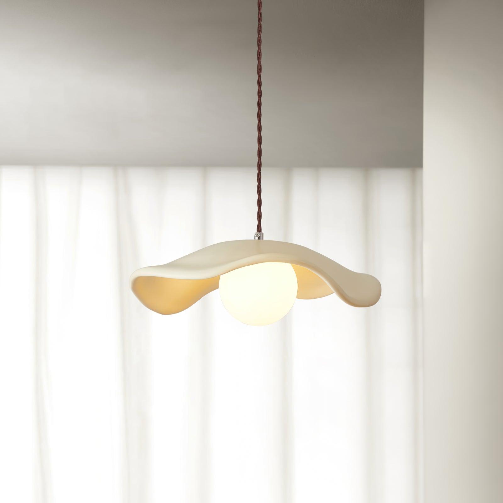 Modern Wavy Hat Resin Pendant Light for Minimalist Interior Decor