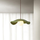 Modern Wavy Hat Resin Pendant Light for Minimalist Interior Decor