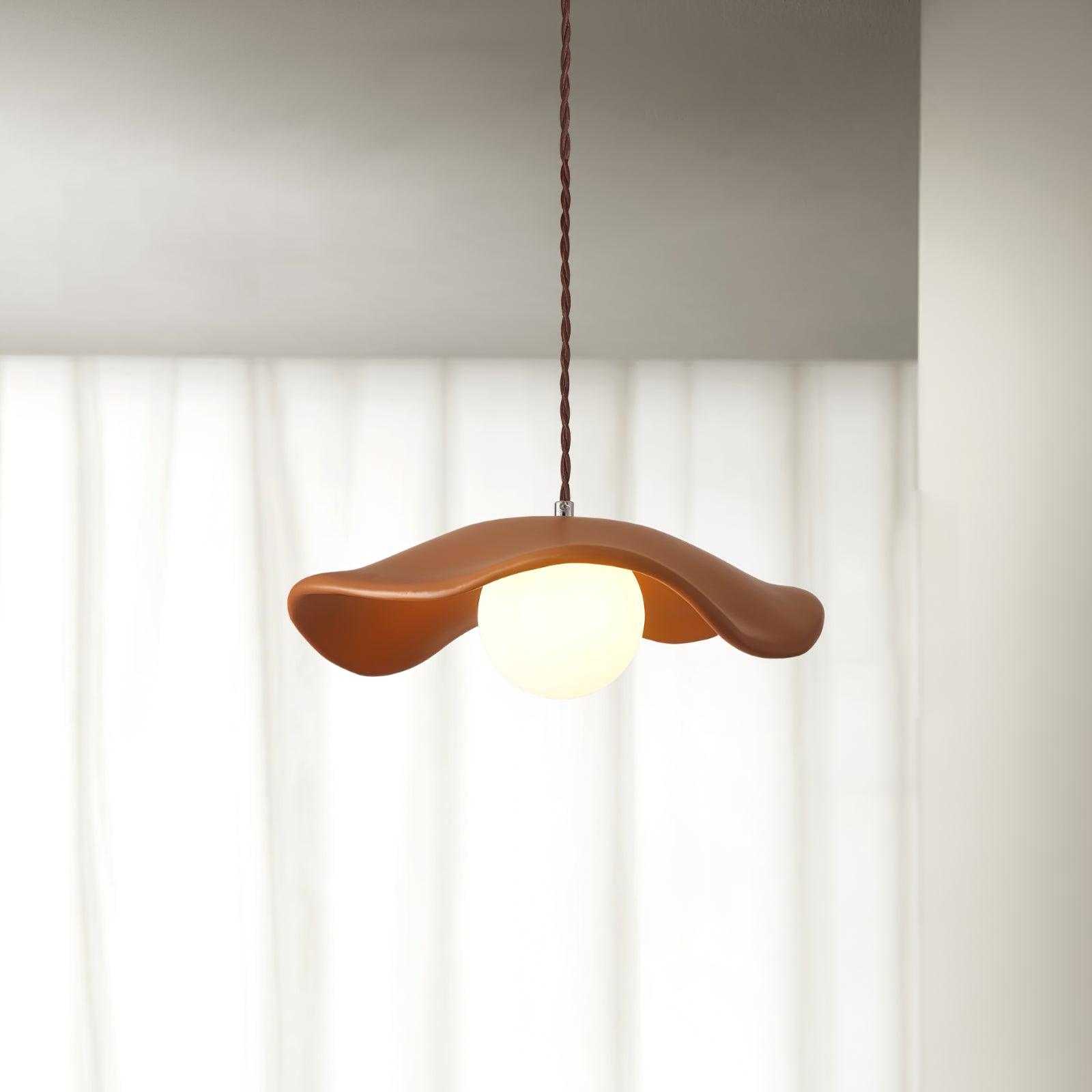 Modern Wavy Hat Resin Pendant Light for Minimalist Interior Decor