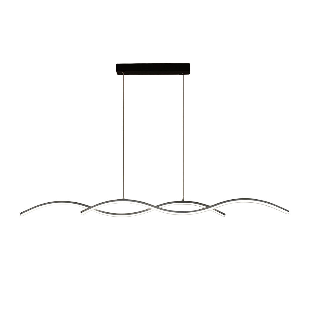 Modern Wavy LED Pendant Light Minimalist Nordic Dining Room Chandelier Adjustable Aluminum Hanging Fixture