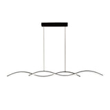 Modern Wavy LED Pendant Light Minimalist Nordic Dining Room Chandelier Adjustable Aluminum Hanging Fixture