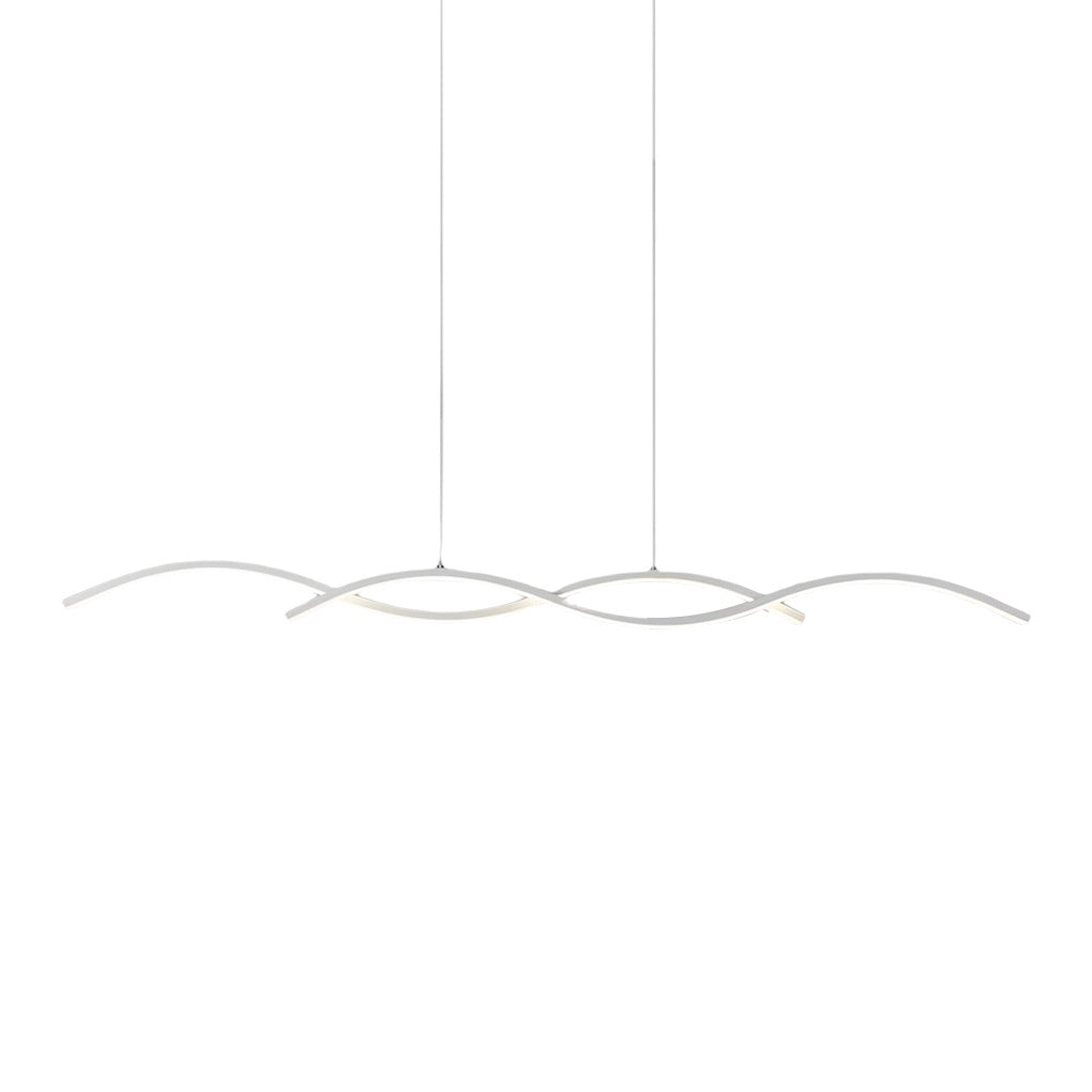 Modern Wavy LED Pendant Light Minimalist Nordic Dining Room Chandelier Adjustable Aluminum Hanging Fixture