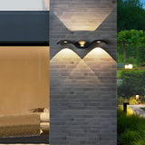 Modern Wavy Seagull LED Outdoor Wall Sconce Waterproof Up and Down Exterior Garden Light