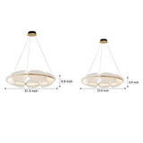 Modern White Acrylic Petal Ring Chandelier with Copper LED Pendant Lighting