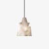 Modern White Alabaster Stone Pendant Light Natural Veining Ceiling Fixture