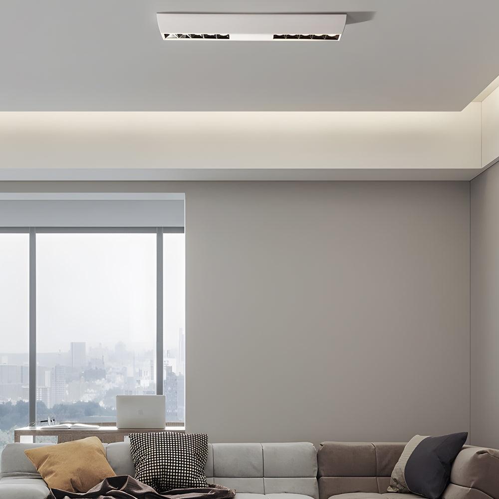 Modern White Aluminum Linear LED Ceiling Spotlight for Interior Flush Mount Lighting