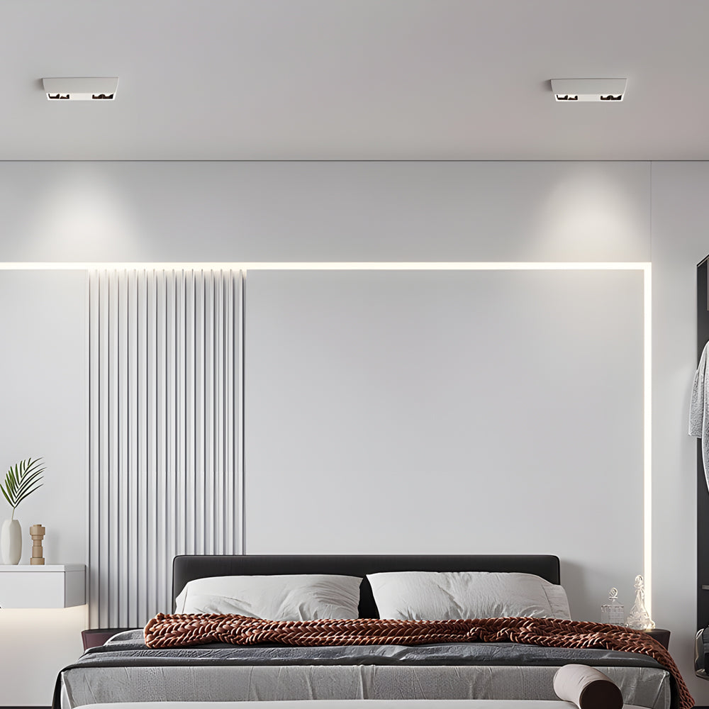 Modern White Aluminum Linear LED Ceiling Spotlight for Interior Flush Mount Lighting