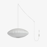 Modern White Bubble Swag Pendant Light Geometric Plug In Hanging Lamp for Indoor Decor