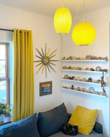 Modern White Bubble Swag Pendant Light Geometric Plug In Hanging Lamp for Indoor Decor