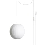 Modern White Bubble Swag Pendant Light Geometric Plug In Hanging Lamp for Indoor Decor