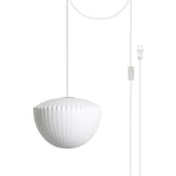 Modern White Bubble Swag Pendant Light Geometric Plug In Hanging Lamp for Indoor Decor