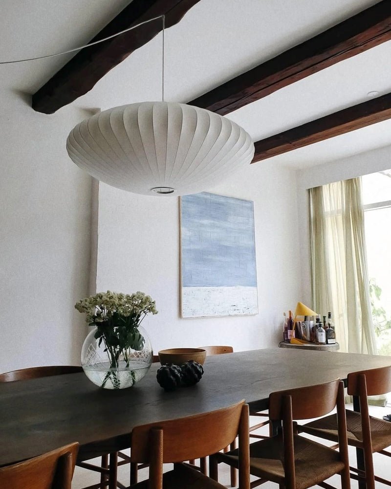 Modern White Bubble Swag Pendant Light Geometric Plug In Hanging Lamp for Indoor Decor