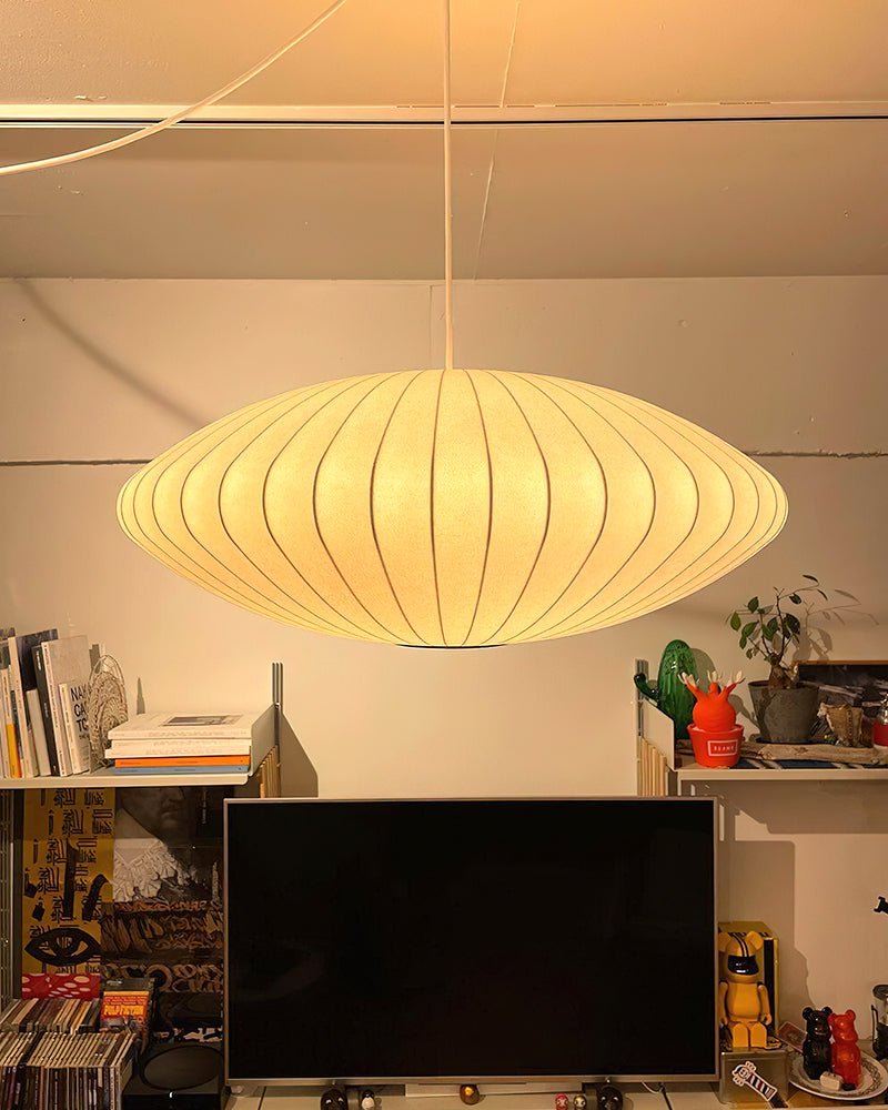 Modern White Bubble Swag Pendant Light Geometric Plug In Hanging Lamp for Indoor Decor
