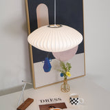 Modern White Bubble Swag Pendant Light Geometric Plug In Hanging Lamp for Indoor Decor