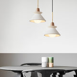 Modern White Cement Pendant Light Nordic Industrial Kitchen Island Hanging Lamp for Dining Room