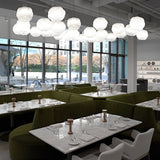 Modern White Cloud Shaped Glass Pendant Light Round LED Chandelier for Dining Room Bedroom