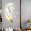 Modern White Feather Resin LED Wall Sconce Dimmable Art Decor Lighting for Living Room