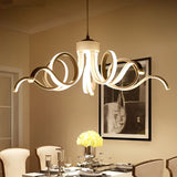 Modern White Flower Petal LED Chandelier Nordic Stepless Dimming Flush Mount Ceiling Light