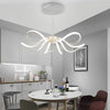 Modern White Flower Petal LED Chandelier Nordic Stepless Dimming Flush Mount Ceiling Light