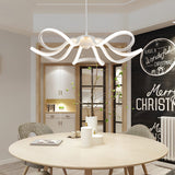 Modern White Flower Petal LED Chandelier Nordic Stepless Dimming Flush Mount Ceiling Light