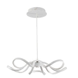 Modern White Flower Petal LED Chandelier Nordic Stepless Dimming Flush Mount Ceiling Light