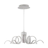 Modern White Flower Petal LED Chandelier Nordic Stepless Dimming Flush Mount Ceiling Light