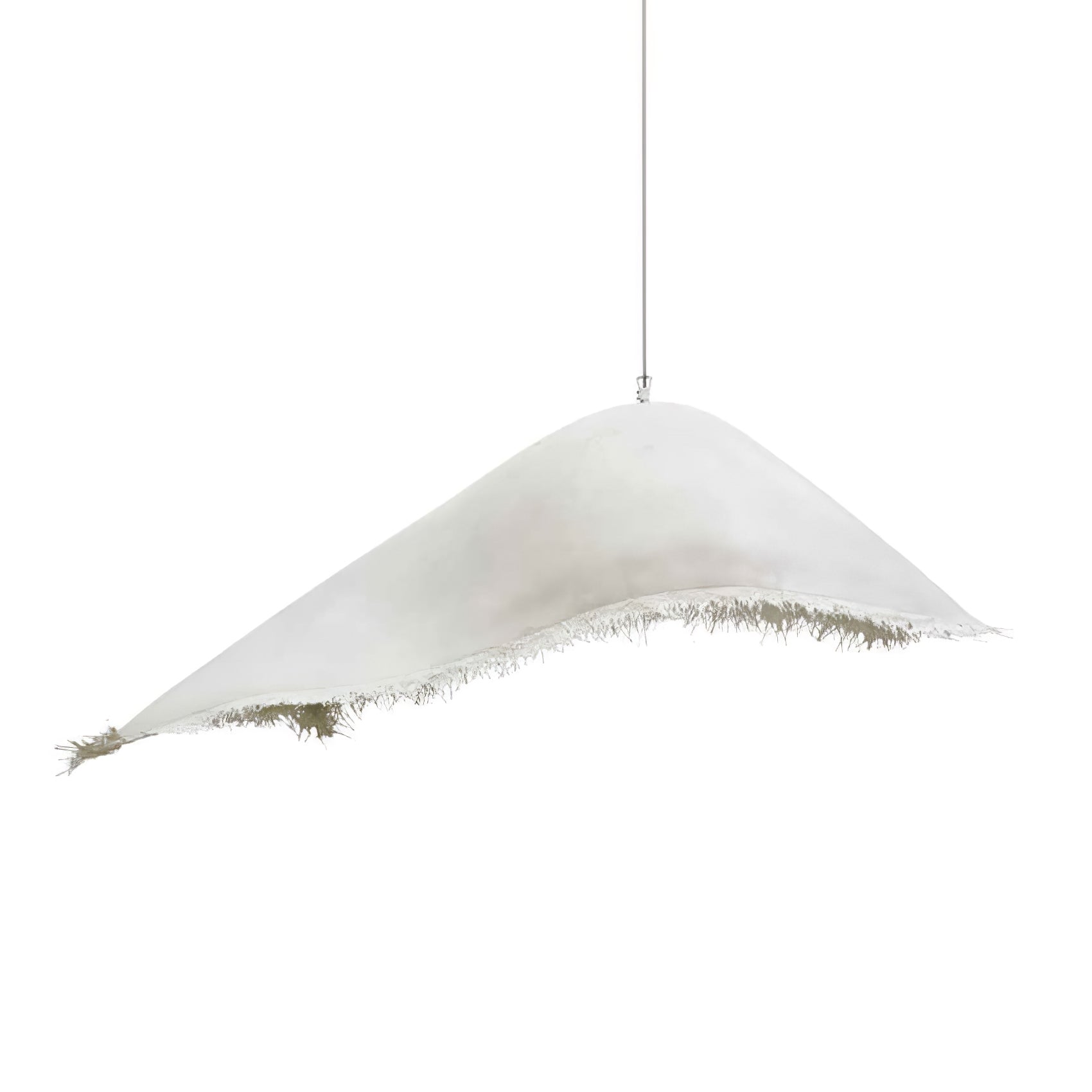 Modern White FRP Pendant Light with Glass Fiber Diffuser Elegant Floating Suspension Lamp for Living Room