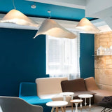 Modern White FRP Pendant Light with Glass Fiber Diffuser Elegant Floating Suspension Lamp for Living Room