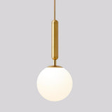 Modern White Glass Globe Pendant Light Nordic Minimalist Hanging Lamp for Kitchen Island