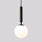Modern White Glass Globe Pendant Light Nordic Minimalist Hanging Lamp for Kitchen Island