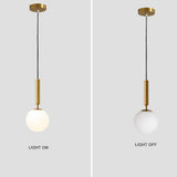 Modern White Glass Globe Pendant Light Nordic Minimalist Hanging Lamp for Kitchen Island