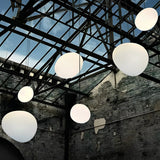 Modern White Glass Sphere LED Pendant Light Round Orb Hanging Ceiling Lamp