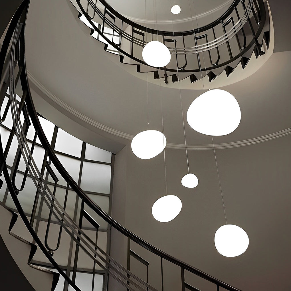 Modern White Glass Sphere LED Pendant Light Round Orb Hanging Ceiling Lamp