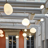 Modern White Glass Sphere LED Pendant Light Round Orb Hanging Ceiling Lamp