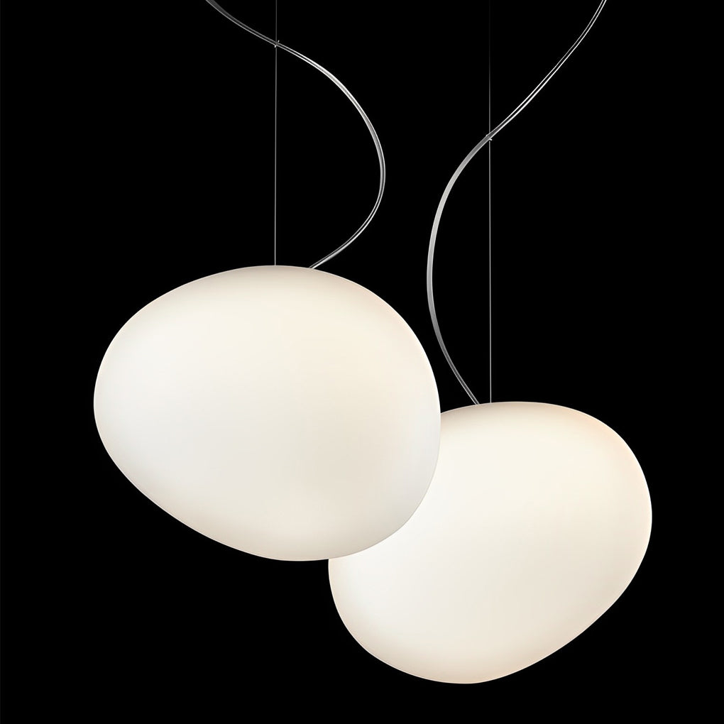 Modern White Glass Sphere LED Pendant Light Round Orb Hanging Ceiling Lamp