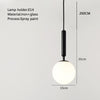 Modern White Globe Glass Ball Pendant Light for Kitchen Island and Bedroom in Gold and Black Finish