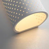 Modern White Gypsum LED Wall Sconce Waterproof Cylindrical Indoor Outdoor Plaster Lamp
