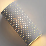Modern White Gypsum LED Wall Sconce Waterproof Cylindrical Indoor Outdoor Plaster Lamp